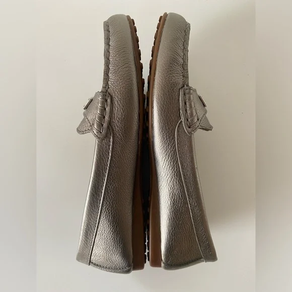 Womens Fredrica G3122 Silver Pebbled Leather Slip On Loafer - Picture 4 of 7